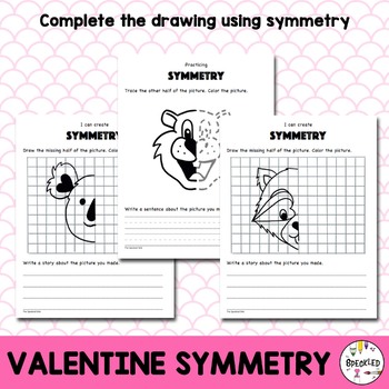 Preview of Animal Symmetry Art Activity. Symmetrical Drawing + Literacy + Math Connections.
