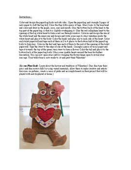 Preview of Valentine Teddy Bear with Heart Card