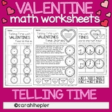 Valentine Telling Time Math Worksheets