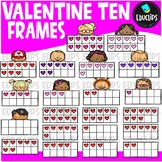 Valentine Ten Frames Clip Art Set {Educlips Clipart}