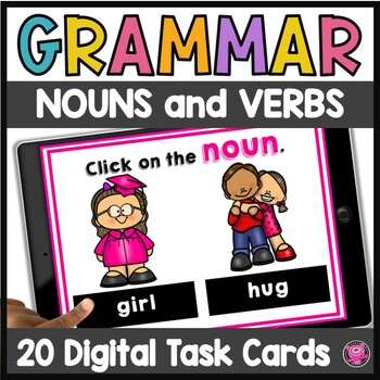 Preview of Valentine Theme Nouns and Verbs - February Parts of Speech Digital Activities
