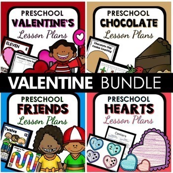 Preview of Valentine Theme Preschool Lesson Plan and Valentine's Day Activities BUNDLE