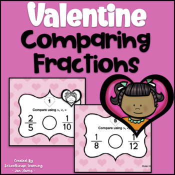 Preview of Valentine Themed Comparing Fractions Task Cards