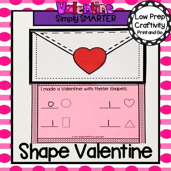 Preview of Valentine Themed Cut and Paste Shape Math Craftivity