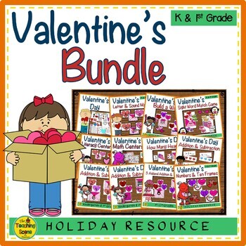 Preview of Valentine Themed Literacy & Math Bundle