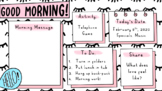 Valentine Themed Morning Message Slides + Editable w/ Embe