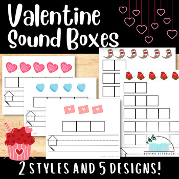 Preview of Valentine's Day Themed Sound Boxes - Phonemic Awareness - Spelling Boxes