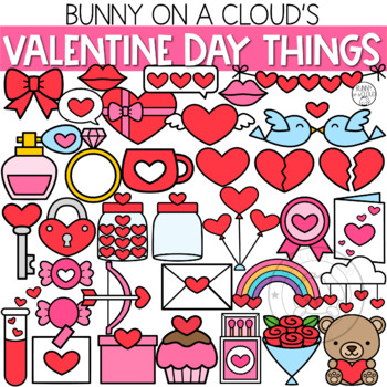 Preview of Valentine Things Clipart by Bunny On A Cloud