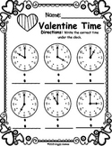 Valentine Time Hour Worksheet