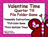 Valentine Time Quarter Till File Folder Game