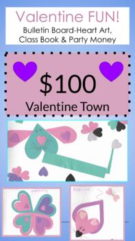 Preview of Valentine FUN! Bulletin Board, Class Book & Party Money