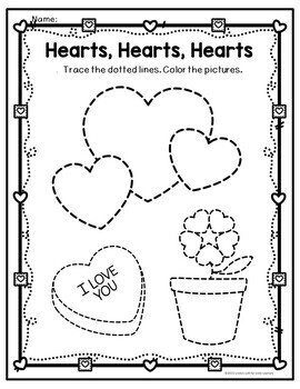 Valentine's Day Tracing Printables by Linda's Loft for Little Learners