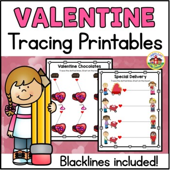 Preview of Valentine's Day Pre-Writing | Tracing Printables
