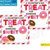 Valentine Treat Tag, Donut Gift, Valentine Teacher, School