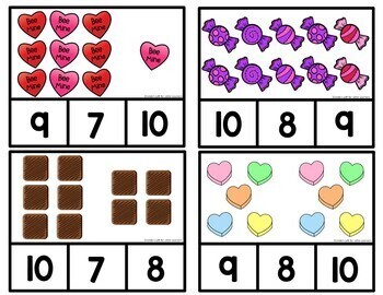 Valentine's Day Treats Count and Clip Cards 1-20 | TpT