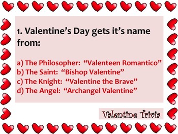 Valentine S Day Trivia Game Valentine Game Valentine Facts Ppt