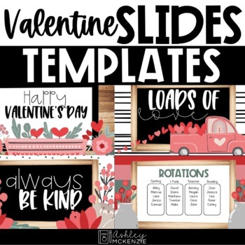 Preview of Valentine Truck Theme Slides Templates | Distance Learning | for Google Slides ™