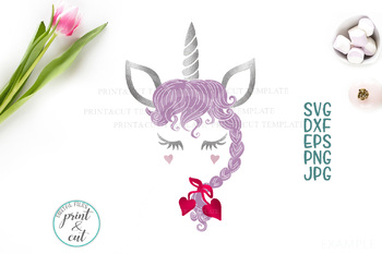 Download Valentine Unicorn Face Head Svg Cutting Print File For Cricut Silhouette Cameo Yellowimages Mockups