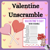 Valentine Unscramble Worksheet