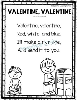 Valentine Valentine Poem by Little Learning Corner | TPT