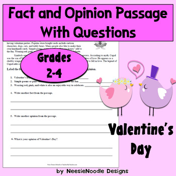 Preview of Valentine's Day Fact and Opinion Worksheet
