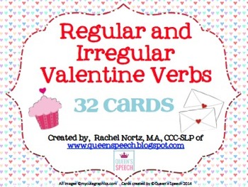 Preview of Valentine Verbs {Regular and Irregular Past Tense}