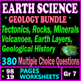 Earth Science. Geology Bundle. 19 worksheets | 380 Questio