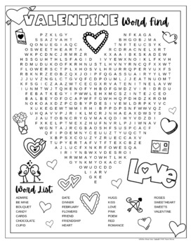 Valentine Word Find Word Search Puzzles by Tracee Orman | TPT