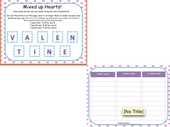 Preview of Valentine Word Work (Common Core Aligned)