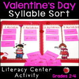 Valentine Words Syllable Sort Literacy Center