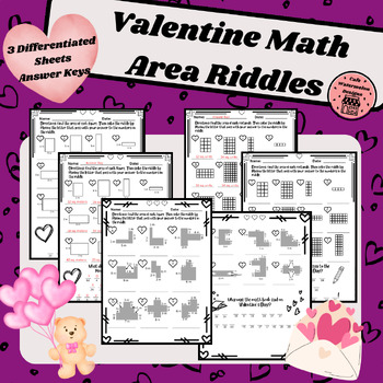 Preview of Valentine Worksheet-Math Area Riddles