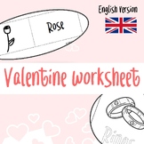 Valentine Worksheet & Printable (English version)