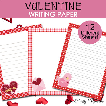 LINED WRITING PAPER FREEBIE INCLUDED  Valentines writing, Letter writing  template, Writing templates