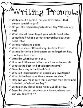 Valentine Writing Prompts by Teaching Triumph | Teachers Pay Teachers