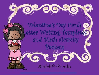 Preview of Valentine Writing and Math Grades 3-5