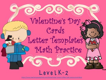 Preview of Valentine Writing and Math Grades K-2