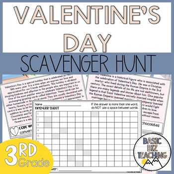 Preview of Valentine's Day | Scavenger Hunt | Nonfiction Reading Comprehension Activity