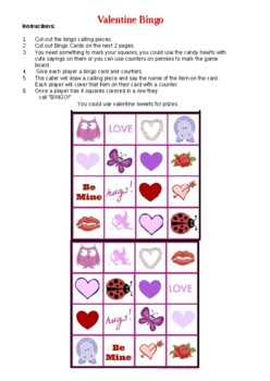 Preview of Valentine bingo and Valentine Coloring Pages-Fun activities