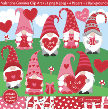 Download Valentine Clipart Gnome Clipart Valentine Gnomes C50 By Jo Kavanagh Designs