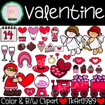 Preview of Valentine day Clip Art elements for teacher resource to student card