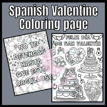 Preview of Valentine enamorado coloring page SPANISH craft activities Sub Plans Literacy