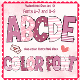 Valentine font A-Z ,0-9 PNG SVG ,Duo set 10