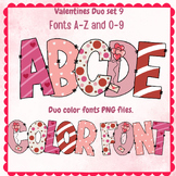 Valentine font A-Z ,0-9  PNG SVG ,Duo set 9