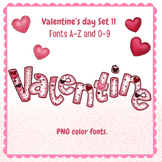 Valentine font A-Z ,0-9 PNG color so cute set 11