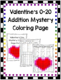 Valentine's 0-20 Addition Mystery Coloring Page