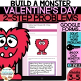 Valentine's 2-Step Math Word Problems: Build a Heart Monst