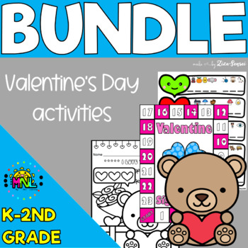 Preview of Valentine's Centers Activities Worksheets BUNDLE