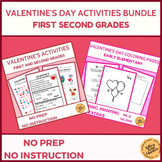 Valentine's Activities Puzzles Coloring Bundle for First a