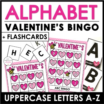 Preview of Valentine's Alphabet Bingo Game - Uppercase Letters A through Z