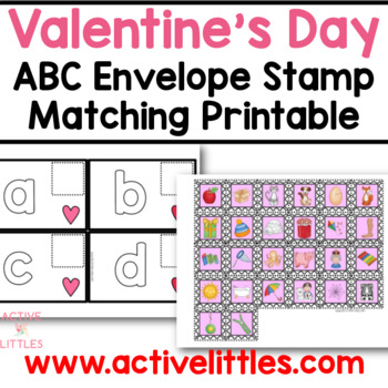 Preview of Valentine's Alphabet Envelope Stamp Preschool Printable